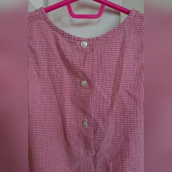 Samara red white gingham dress with floral Applique Dress size 4T - Picture 7 of 10